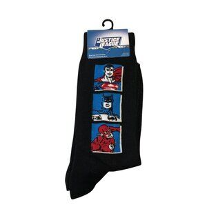 Justice League Men's Crew Socks Size 6-12 Superman Batman The Flash